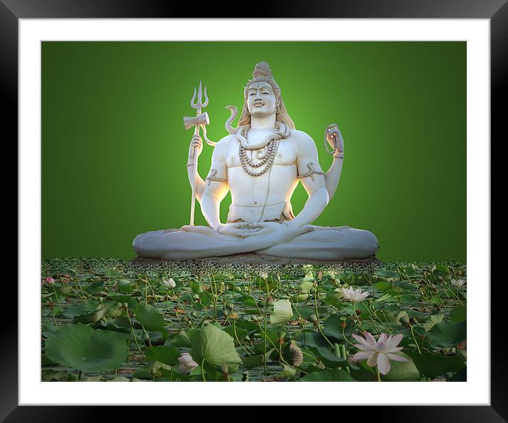 lord shiva Framed Mounted Print by anurag gupta