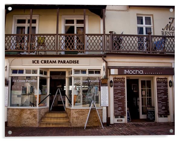 Ice Cream and Coffee, Sidmouth Acrylic by Jay Lethbridge