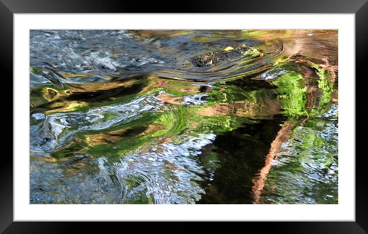 River ripples reflections Dartmoor Framed Mounted Print by DEE- Diana Cosford