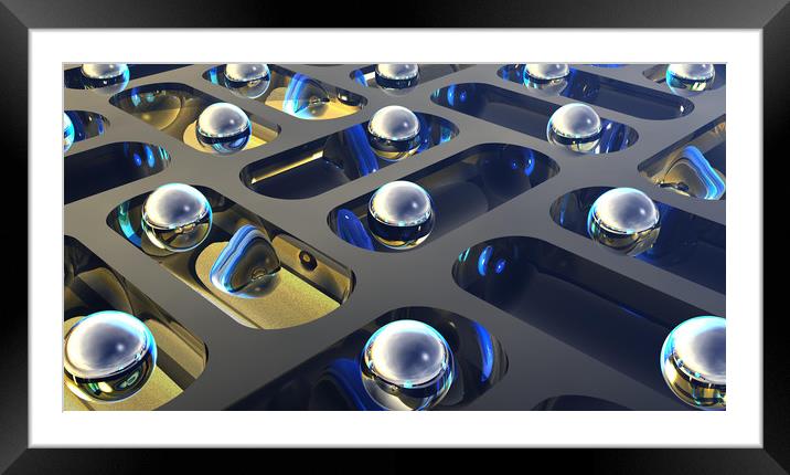 Floating Spheres Framed Mounted Print by Hugh Fathers