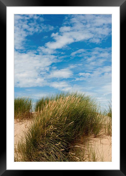 Formby Sand Dunes & Sky Framed Mounted Print by Helen Northcott
