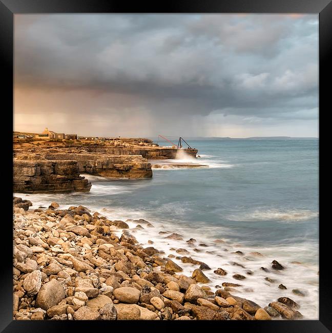 Sunset Storms at Portland Bill Framed Print by Chris Frost