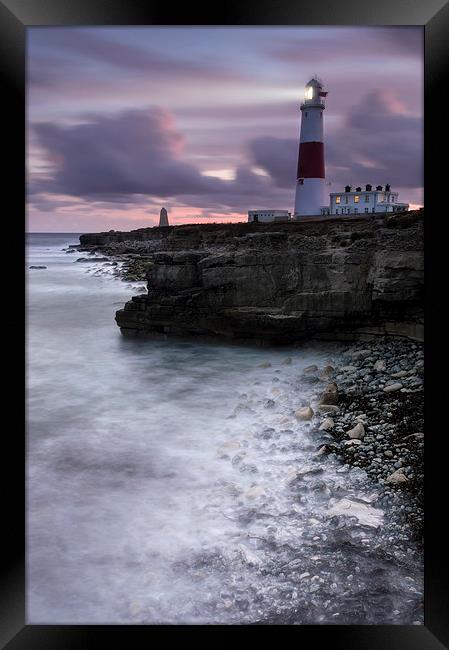 Portland Bill All Lit Up Framed Print by Chris Frost