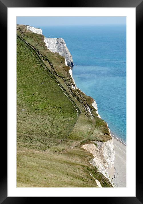 White Nothe Dorset Durdle Door Framed Mounted Print by DEE- Diana Cosford