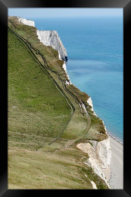 White Nothe Dorset Durdle Door Framed Print by DEE- Diana Cosford