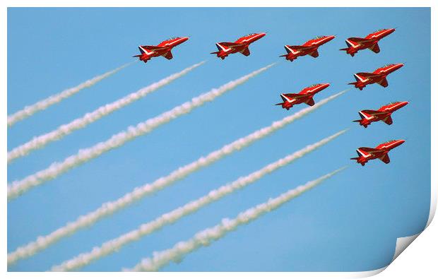 Eight Red Arrows Print by Mark Campion