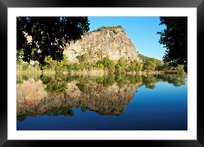 Reflection of a cliff Framed Mounted Print by steve akerman
