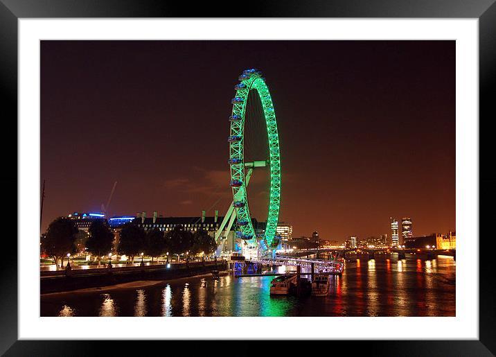 South Bank London Eye Framed Mounted Print by Mark Gracey