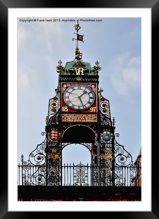 Eastgate (Chester) Clock Framed Mounted Print by Frank Irwin