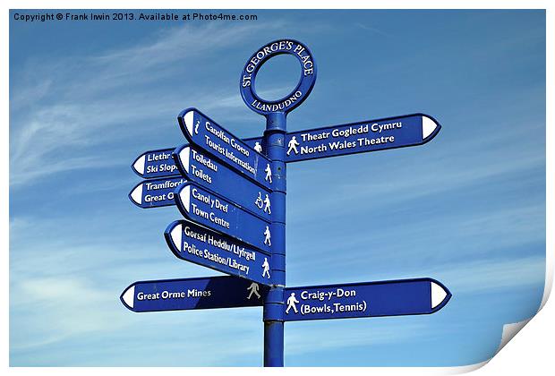 Typical seaside signpost Print by Frank Irwin