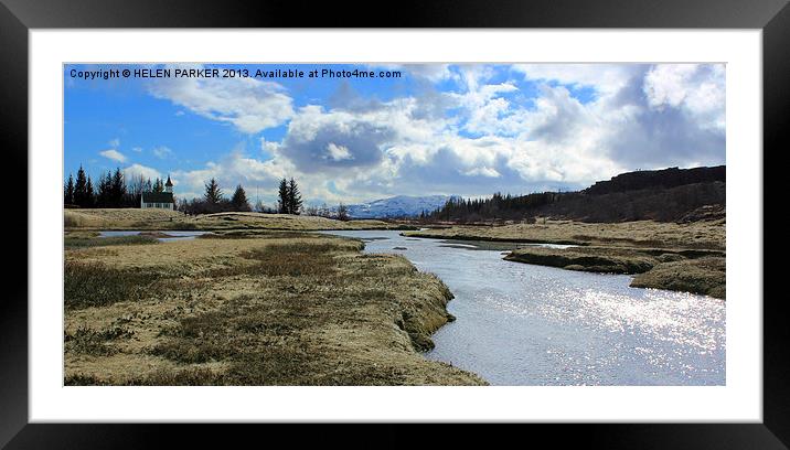 Thingvellir National Park Framed Mounted Print by HELEN PARKER