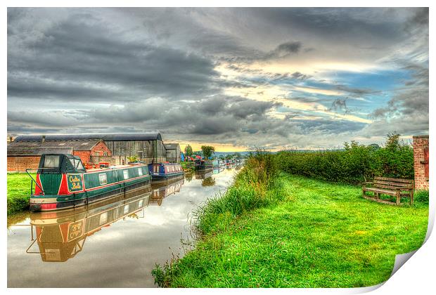 Hargrave Shropshire Union Canel paintly Print by Pete Lawless