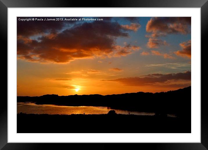 Sunset over Ogmore Estuary Framed Mounted Print by Paula J James