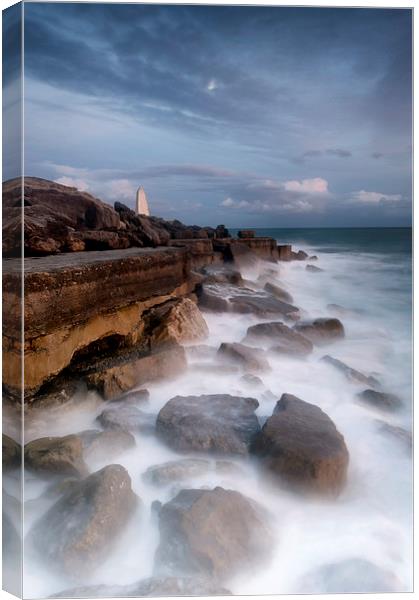 Moonlit Needle at Portland Bill Canvas Print by Chris Frost