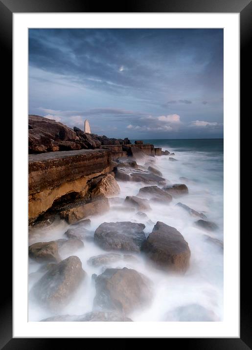 Moonlit Needle at Portland Bill Framed Mounted Print by Chris Frost