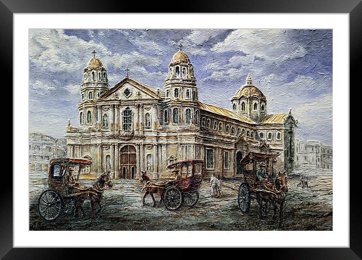 Quiapo Church 1900s Framed Mounted Print by Joey Agbayani