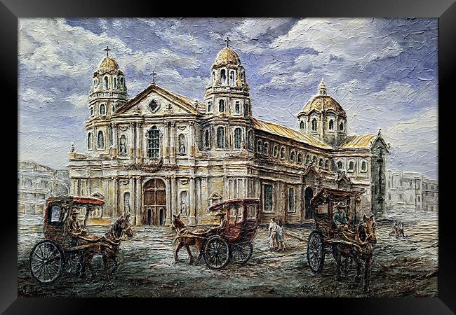 Quiapo Church 1900s Framed Print by Joey Agbayani