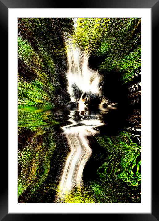 Waterfall Explosion Framed Mounted Print by Ian Jeffrey
