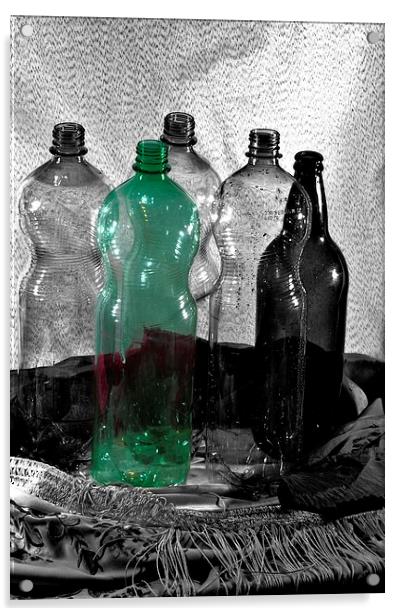 Bottles 1 Acrylic by Jose Manuel Espigares Garc
