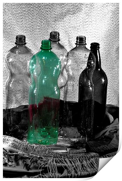 Bottles 1 Print by Jose Manuel Espigares Garc