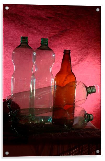 Bottles 2 Acrylic by Jose Manuel Espigares Garc