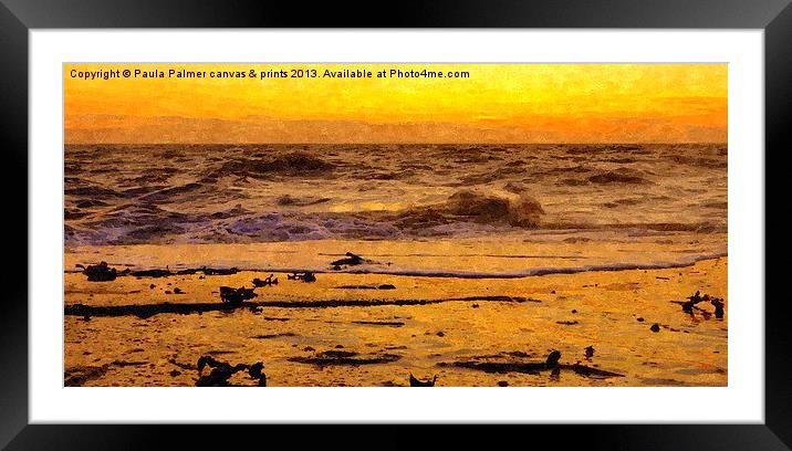 Dusk over the Bristol Channel Framed Mounted Print by Paula Palmer canvas