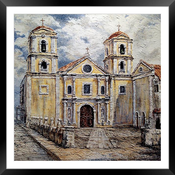 San Agustin Church 1800s Framed Mounted Print by Joey Agbayani