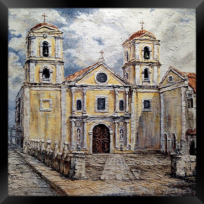 San Agustin Church 1800s Framed Print by Joey Agbayani