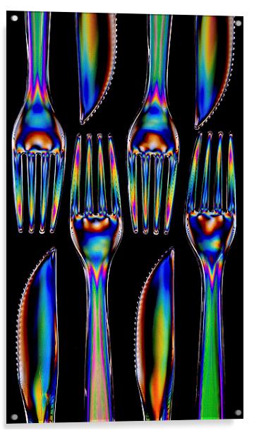 Forks and knives Acrylic by Steve Purnell