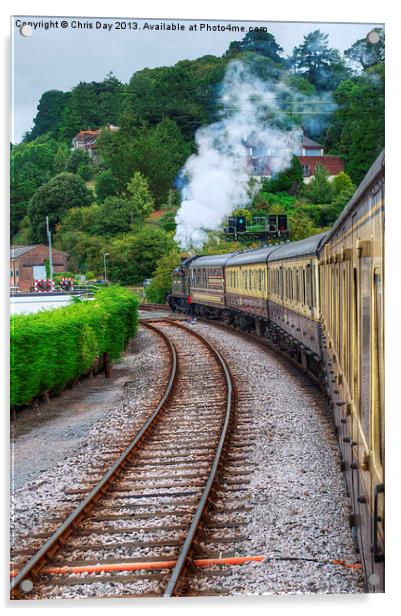 Paignton to Dartmouth Railway Acrylic by Chris Day