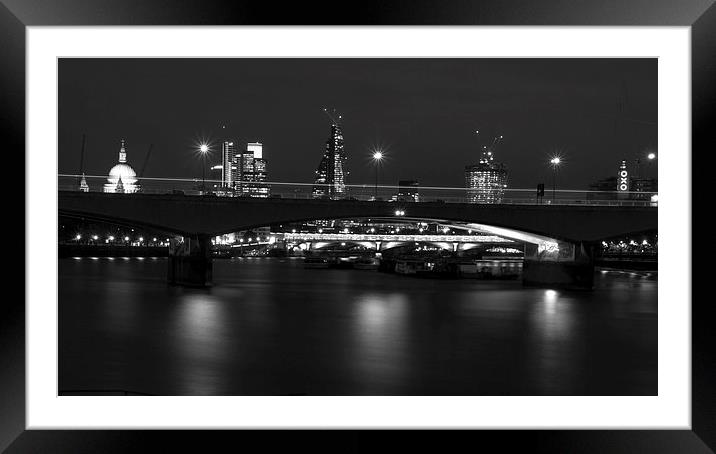 Waterloo  Bridge St Pauls London Framed Mounted Print by David French