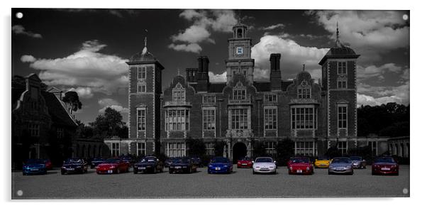 Norfolk Fives car club at Blickling Hall Acrylic by John Boekee