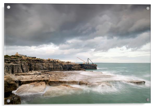 Storms at Portland Bill Acrylic by Chris Frost