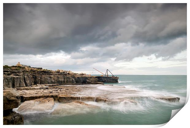 Storms at Portland Bill Print by Chris Frost