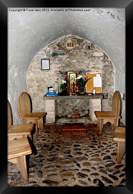 Inside St Trillo’s Chapel Framed Print by Frank Irwin