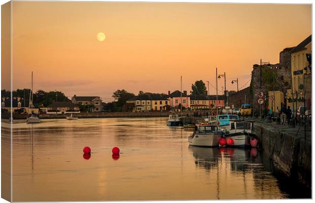 Dungarvan Harbour Sunset Canvas Print by Leighton Collins