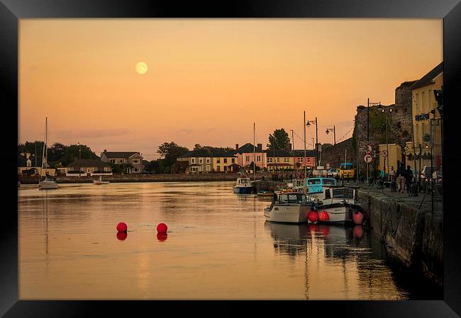 Dungarvan Harbour Sunset Framed Print by Leighton Collins