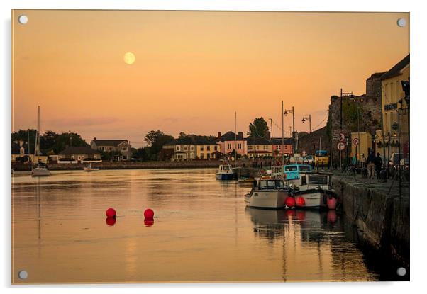 Dungarvan Harbour Sunset Acrylic by Leighton Collins