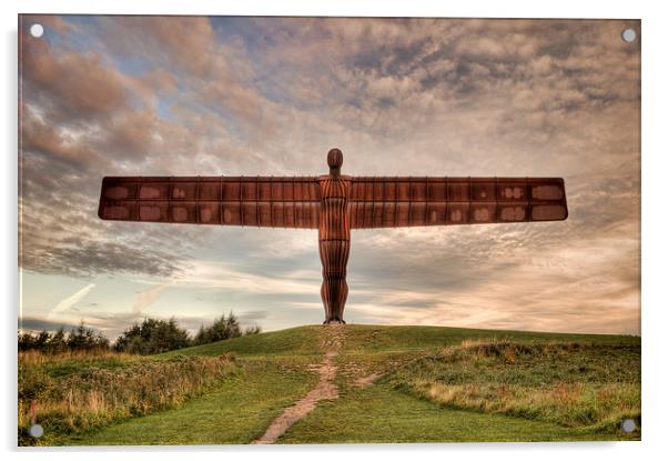 HDR Angel of the North Acrylic by Ray Pritchard
