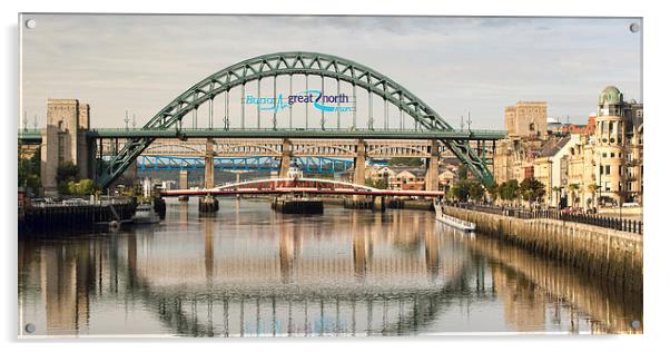 Newcastle Bridges Acrylic by Ray Pritchard