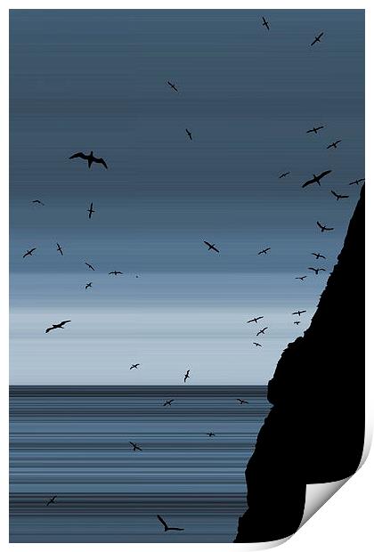 modern seascape Print by Heather Newton