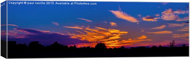 sunset Canvas Print by paul neville