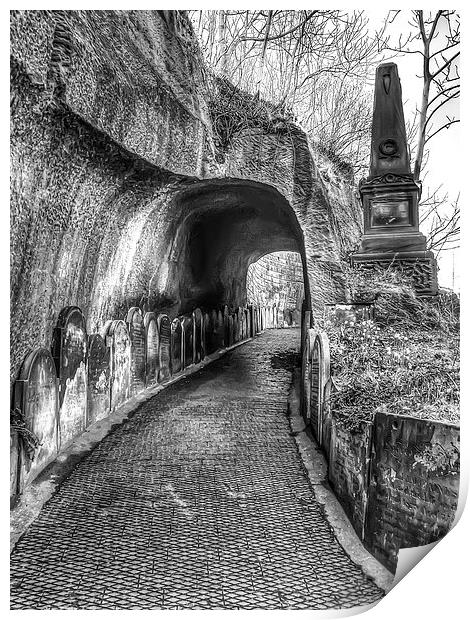 Spooky tunnel Print by Paul Madden