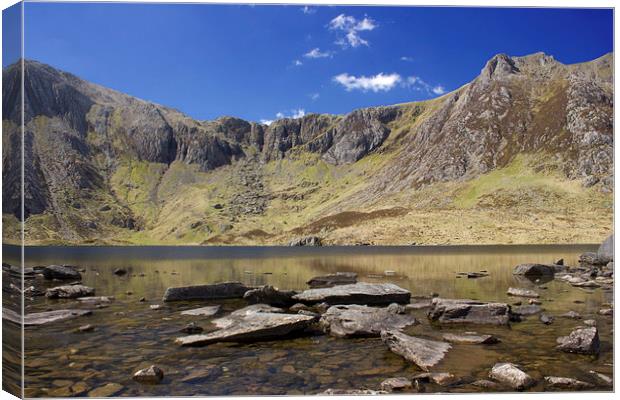Llyn Idwal and the Glyders Canvas Print by James Ward