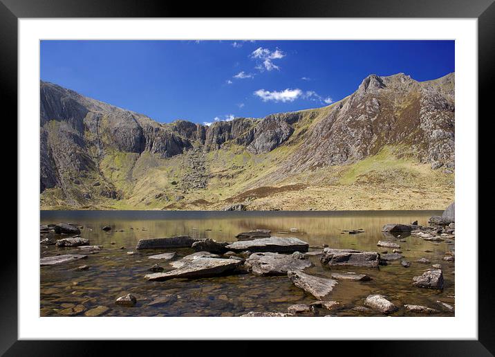 Llyn Idwal and the Glyders Framed Mounted Print by James Ward