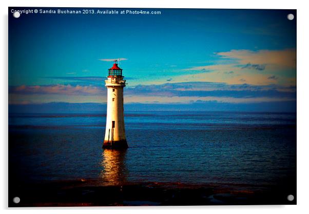 Perch Rock Lighthouse Acrylic by Sandra Buchanan