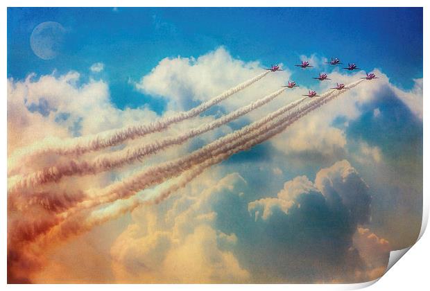 Red Arrows, Smokin The Skies Print by Chris Lord