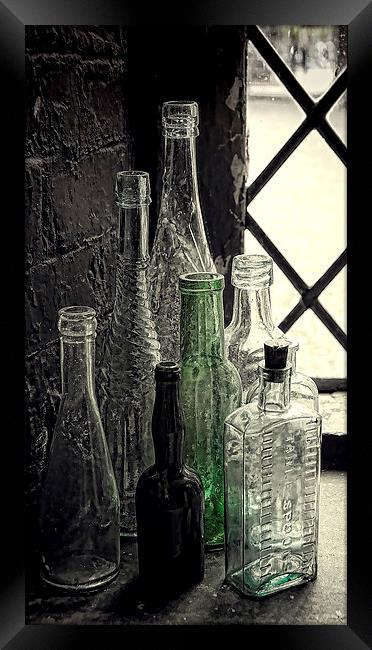 One green bottle Framed Print by Rick Lindley