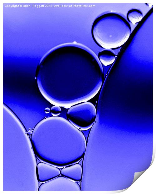 Bubbles In Blue Print by Brian  Raggatt