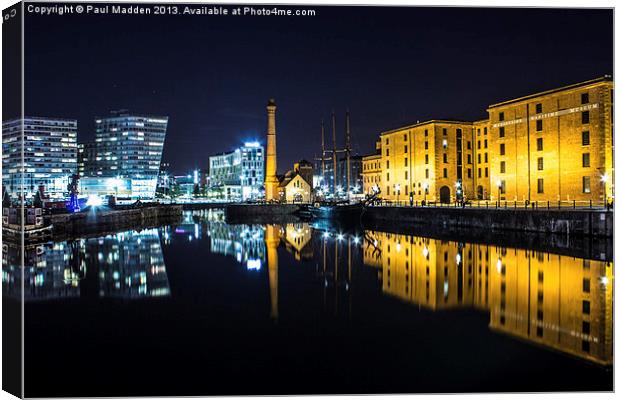 Canning Dock clear night Canvas Print by Paul Madden